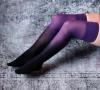 Purple Ombre Thigh Highs | Dip Dyed Gradient Stay-Ups by Velvet Heart | Playful Sophisticated Legwear at Between the Sheets Image