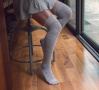 Heather Grey Diamond Pattern Over the Knee socks | Patterned Socks | Made in USA Socks at Between the Sheets 3