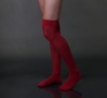 Cherry Red Diamond Pattern Over the Knee socks | Patterned Socks | Made in USA Socks at Between the Sheets 3