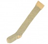 Flax Yellow Diamond Pattern Over the Knee socks | Patterned Socks | Made in USA Socks at Between the Sheets Image