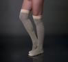 Flax Yellow Diamond Pattern Over the Knee socks | Patterned Socks | Made in USA Socks at Between the Sheets 3
