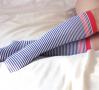 Blue White Stripe Knee High socks | Red White & Blue Sock | Playful Legwear at Between the Sheets 3