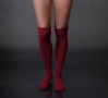 Solid Ruby Red Over the Knee socks | Thigh high Socks | Made in USA Socks at Between the Sheets 3