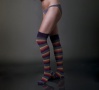 Rainbow Striped Over the Knee socks | Striped Thigh high Socks | Made in USA Socks at Between the Sheets 5