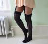 Black Pointelle Over-the-Knee socks  | Crochet Pointelle Socks | Playful Sophisticated Legwear at Between the Sheets 3