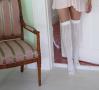 Ivory Pointelle Over-the-Knee socks  | Crochet Pointelle Socks | Playful Sophisticated Legwear at Between the Sheets 3