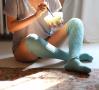 Mint Green Slouchy Sock | Scrunchy Over the Knee Socks | Playful Sophisticated Footwear & Legwear at Between the Sheets 3