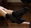 Black Pointelle Crew socks  | Crochet Pointelle Ankle Socks | Playful Sophisticated Legwear at Between the Sheets Image